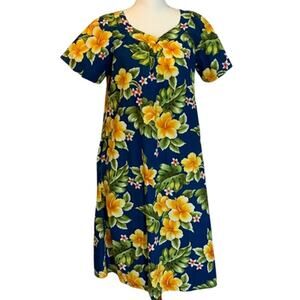 Ho Aloha Vintage Floral Dress, vacation, hibiscus, cottagecore coastal, tropical